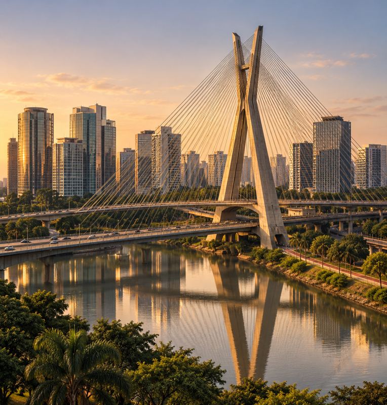 Ilustração da Ponte Octávio Frias de Oliveira em São Paulo