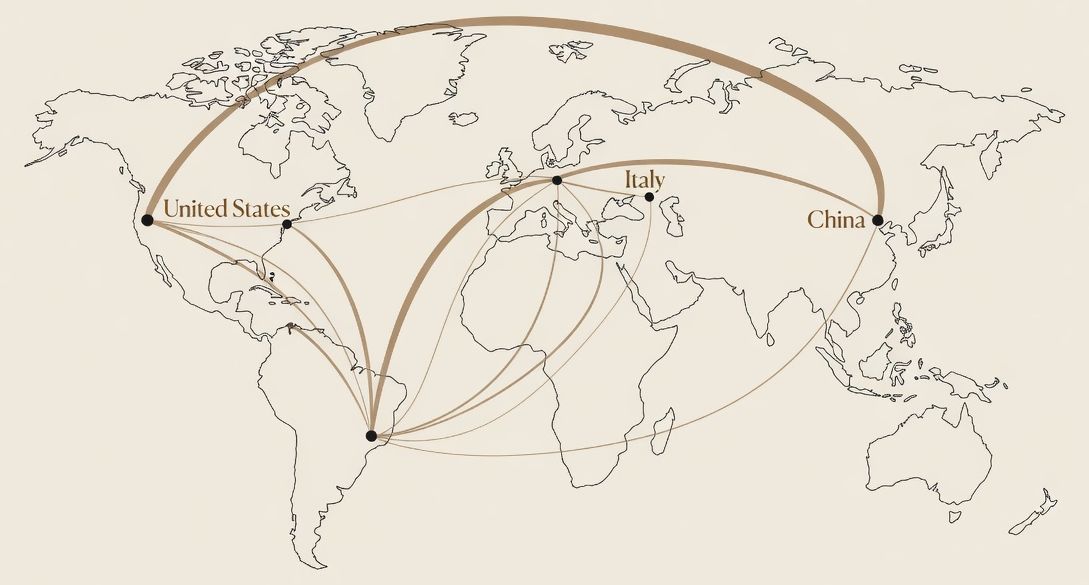 os fluxos de exportação da pedra brasileira